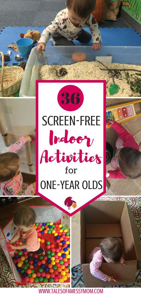 Are you looking for some screen-free indoor activities to keep your one year old busy during those bitter cold months? Or maybe you just need to keep your toddler occupied while you're busy cooking, cleaning, or feeding your newborn. I know if I don't keep my toddler occupied, she' ... Playing In Snow, Activities For One Year Olds, Baby Play Activities, Screen Free Activities, Children Playing, Indoor Activities For Kids, Rainy Day Activities, Toddler Play, Busy Toddler