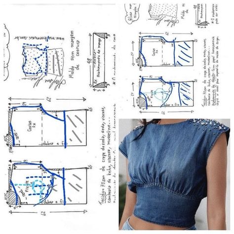 Sewing Blouses, Fashion Sewing Tutorials, Diy Vetement, Diy Blouse Pattern, Blouse Pattern Sewing, Sewing Design, Jeans Diy, Diy Sewing Clothes, Drafting Patterns