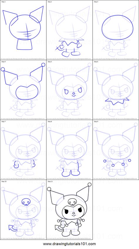 Hello Kitty Step By Step, Hello Kitty Printable, Hello Kitty And Kuromi, Draw Hello Kitty, Basketball Outfits, Hello Kitty Printables, Draw Cartoon, Hello Kitty Characters, Kitty Drawing