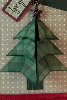 Origami Christmas Tree Card, Origami Christmas Tree, Paper Folding Crafts, Recipes Christmas, Christmas Origami, Paper Christmas Tree, Christmas Card Crafts, Christmas Tree Cards, Tree Cards