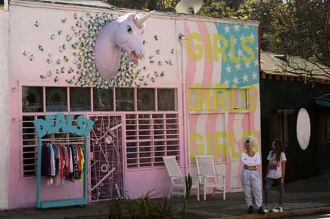 Trailer Park Aesthetic, Unicorn Store, Retro Trailer, Park Aesthetic, Murs Roses, Pastel Grunge, Pink Lady, Trailer Park, Echo Park