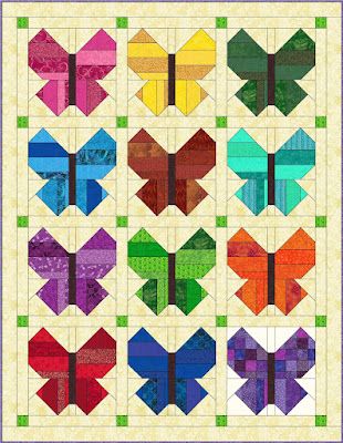 Butterfly Quilt Block, Butterfly Quilt Pattern, Quilting Math, Easy Butterfly, Butterfly Purple, Kaleidoscope Quilt, Barn Quilt Designs, Butterfly Quilt, Quilt Block Patterns Free