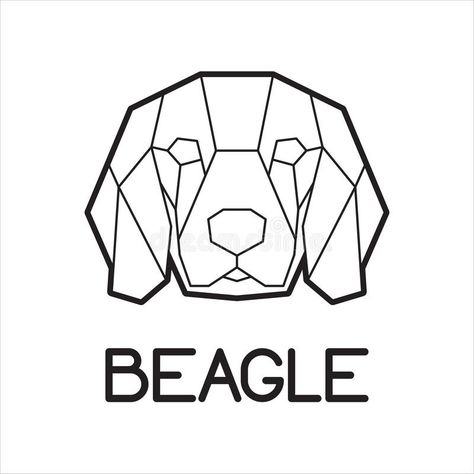 Polygonal Vector Beagle Dog Head Logo Design Stock Vector - Illustration of geometrical, head: 207834631 Geometric Animal Head, Head Logo Design, Line Face, Logo Design Illustration, Geometric Dog, Kids Origami, Polygon Art, Logo Shapes, Posca Art