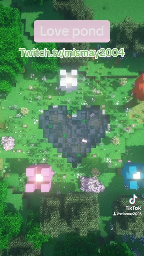 Fairy Core Minecraft Builds, Minecraft Fairycore, Minecraft Fairy Builds, Minecraft Forest, Minecraft Heart, Minecraft P, Minecraft Portal, Minecraft Valentines, Cottagecore Minecraft