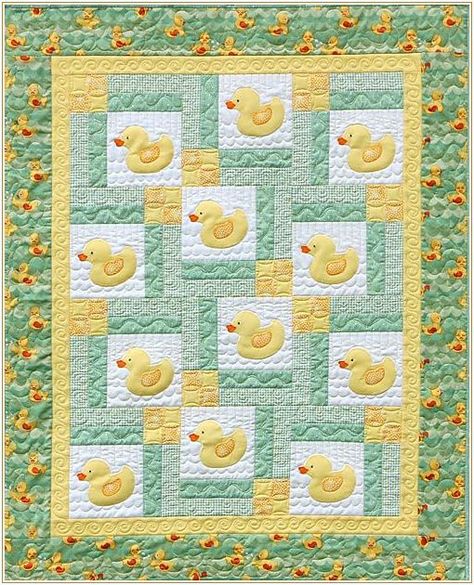 Flower Applique Quilt Patterns | That was all fine and dandy, but try to find some duck fabric in green ... Quilts Easy, Baby Boy Quilt Patterns, Baby Sayings, Boys Quilt Patterns, Quilt Applique, Baby Applique, Cake Quilt, Kids Quilts, Baby Patchwork Quilt