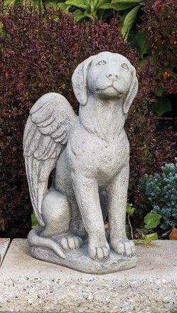 Guardian Angel Dog Statue 17" - Classic Sand Stone Finish Dog Garden Statues, Dog Statues, Guardian Dog, Cement Statues, Angel Dog, Dog Angel, Stone Statue, Angel Statue, Angel Statues