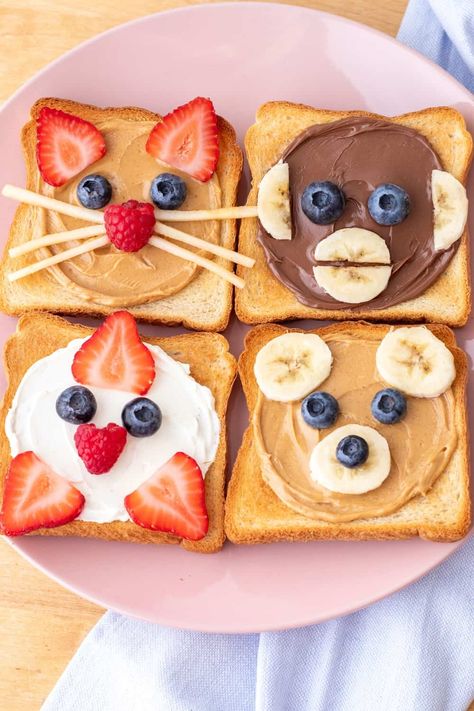 Breakfast Bits, Animal Toast, Decorações Com Comidas, Food Art For Kids, Kids Cooking, Easy Food Art, Kid Food, Kids Food, Fun Kids Food