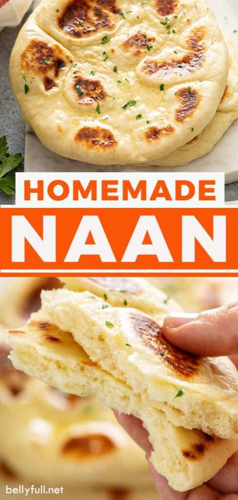 Easy Homemade Naan, Easy Naan Bread, Nana Bread, Naan Bread Recipe, Homemade Naan, Bread To Make, Homemade Naan Bread, Recipes With Naan Bread, Naan Recipe