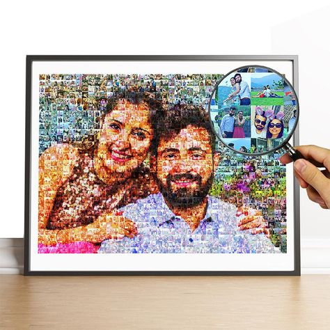 Photo Mosaic Collage, Mosaic Collage, Friends Collage, Auction Projects, Mosaic Frame, Photo Mosaic, Pop Art Illustration, Framed Photo Collage, Mosaic Pictures