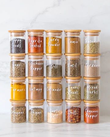 Jars Organization, Fridge Baskets, Black Dessert, Pantry Jars, Expensive Beauty Products, Spice Jar Set, Bathroom Gifts, Spice Set, Pepper Spice