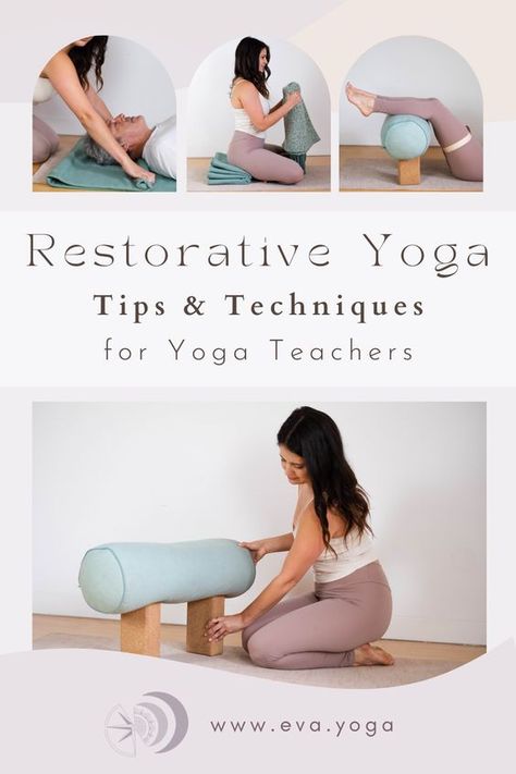 Heart Opening Restorative Yoga, Restorative Yoga Poses With Props, Restorative Yoga Poses Bolster, Restorative Yoga Sequence With Props, Restorative Poses, Restorative Yin Yoga, Yoga Restorative, Restorative Yoga Sequence, Yoga Beginner