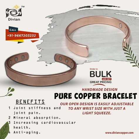 Copper Bracelet Benefits, Tradition Quotes, Copper Benefits, Copper Bracelets, Iron Work, Cardiovascular Health, Copper Bracelet, Health Facts, Pure Copper