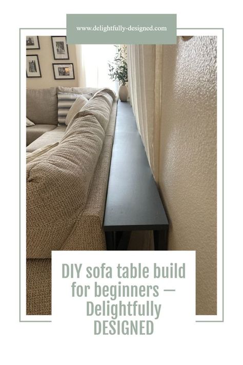 Easy DIY Sofa table with just a few power tools. Step by step instructions and pictures that you can easily follow! building projects sofa table sofa table diy build a sofa table behind the couch table building furniture Diy Behind The Couch Table, Behind The Couch Table, Miniature Couch, Behind The Couch, Sofa Makeover, Patio Couch, Couch Diy, Couch Upholstery, Furniture Cleaner