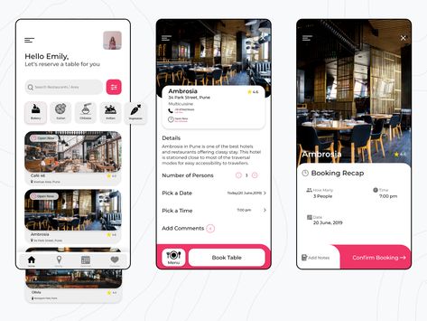 Restaurant Reservation app / Homa Gawd Restaurant Reservation App, Restaurant Booking App, Festival Moodboard, Restaurant Mockup, App Badges, Onboarding App, Profile App, Restaurant Card, Ideas Negocios