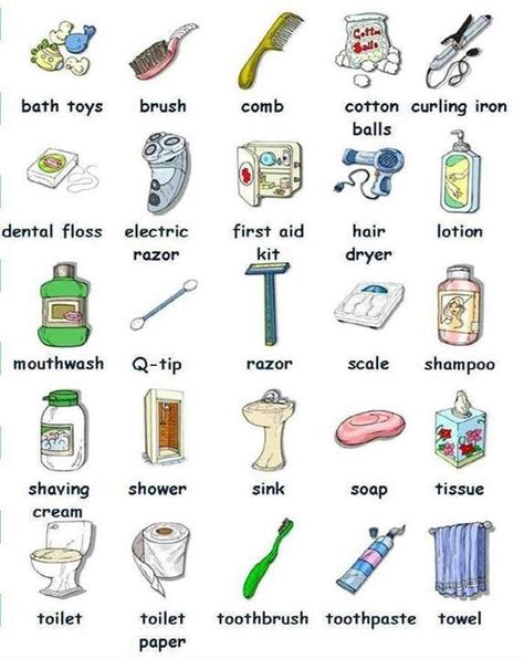 Esl Vocabulary, English Vocab, English Course, English Idioms, Grammar And Vocabulary, Bathroom Items, Learn English Vocabulary, English Language Learning, Language Teaching