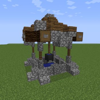 Wishing Well Minecraft, Well Design, Minecraft Cottage, Minecraft Furniture, Minecraft City, Block Craft, Minecraft Blueprints, Wood Stairs, How To Play Minecraft