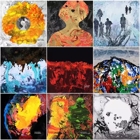 Radiohead Albums in every Radiohead Style - Imgur Radiohead Painting Ideas, Radiohead Album Cover, Radiohead Aesthetic, A Moon Shaped Pool, Radiohead Cover, Radiohead Art, Radiohead Tattoo, Radiohead Poster, Radiohead Albums