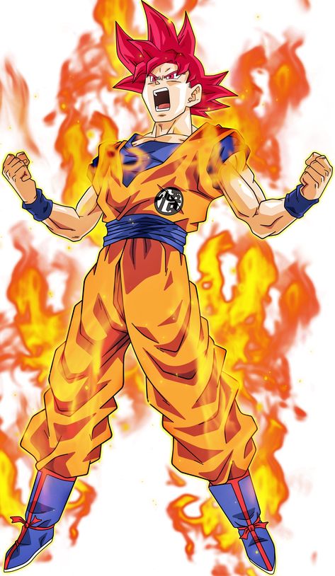 Goku Ssj God, Goku Characters, Super Saiyan 4 Goku, Goku Super Saiyan God, Atack Ao Titan, Goku Drawing, Naruto Sketch Drawing, Super Saiyan God, Dragon Ball Painting