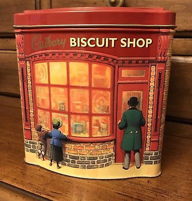 VINTAGE CADBURY BISCUIT Shop Tin--Empty - $3.99 | PicClick Vintage Christmas Tins, Cadbury Chocolate Bars, England Christmas, Christmas In England, Tin House, Cadbury Chocolate, Cookie Tin, Travel Uk, Art Studio At Home