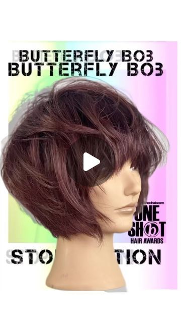 Butterfly Bangs Short Hair, Butterfly Bob Haircut, Short Butterfly Cut, Hairstylist Tips, Butterfly Bob, Bob Cut Styles, Concave Bob, Angled Bob Haircuts, Butterfly Haircut