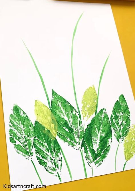 Leaf Print Art Diy, Leaf Print Art For Kids, Leaf Printing For Kids, Leaf Printing Art Ideas, Imprint Art, Vegetable Printing, Print Making Designs, Leaf Print Art, Leaf Printing