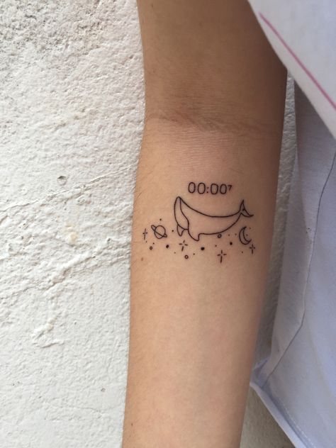 zero o’clock, whale 52 and a lil bit of mikrokosmos 🐋💜 Mikrokosmos Tattoo Ideas, Whale 52 Tattoo, Zero Oclock Bts Tattoo, Bts Whale Tattoo, Zero O Clock Tattoo, Bts 00:00 Tattoo, Mikrokosmos Tattoo, 00:00 Tattoo, Whale 52