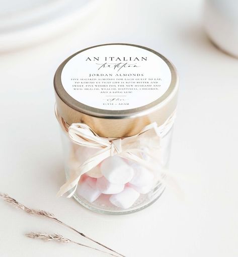 Printable Jordan Almonds Tag, an Italian Tradition Favor Tag, Minimalist Sugared Almonds Wedding Favor Tag, Wedding Tradition Tag, Ellesmere - Etsy Australia Sugared Almonds Wedding, Sugared Almonds Wedding Favours, Almond Wedding Favours, Favours Ideas, Sugared Almonds, Jordan Almonds, Diy Party Favors, Italian Traditions, Destination Wedding Inspiration