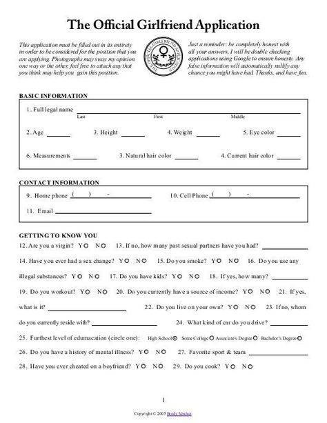 The Official Girlfriend Application Girlfriend Checklist, Bsf Application, Application Girlfriend, Ft Buddy Application, My Rules As A Girlfriend, Best Friend Application Form, The Official Boyfriend Application, Girlfriend Application Form, Girlfriend Contract