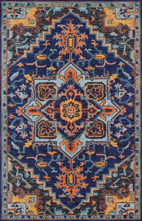 Momeni Rugs, Flowers Vines, Area Rug Decor, Area Rug Collections, Rug Direct, Navy Rug, Bohemian Area Rugs, Navy Area Rug, Yellow Tones