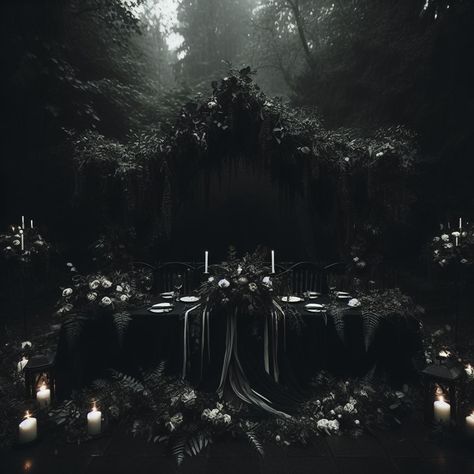 Goth Fantasy Wedding, Dark Fantasy Wedding, Grunge Wedding, Dark Romantic Wedding, Vampire Wedding, Pagan Wedding, Black Dinner, Medieval Wedding, Dark Wedding