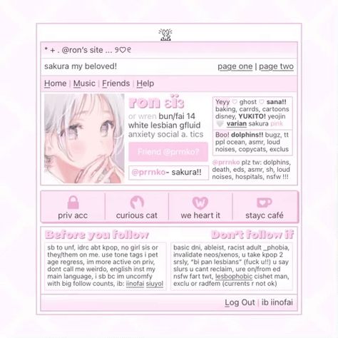 Aesthetic Carrds, Pink Carrd, Carrd Inspo Template, Carrd Icons, Aesthetic Egirl, Kpop Anime, Rentry Inspo, Cute Website, Carrd Inspo