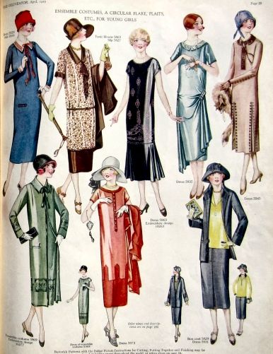 A color page from Delineator, April 1925. Old Fashion, Spring Easter, Written By, Vintage Style, Easter, Magazine, Hats, Dresses