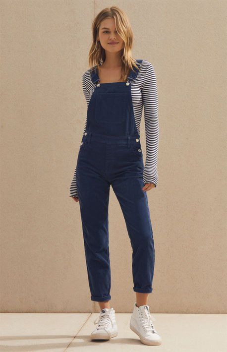 Estate Blue Corduroy Overalls Corduroy Dungarees, High School Fashion, Denim Dungaree, Overalls Fashion, Overalls Outfit, Fall Attire, Corduroy Overalls, Blue Corduroy, All Jeans