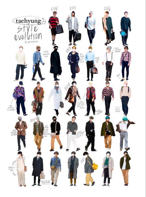 Bts Style, Bts Clothing, Style Evolution, Bts Inspired Outfits, Twitter Bts, 가을 패션, Airport Style, V Taehyung, Kpop Outfits