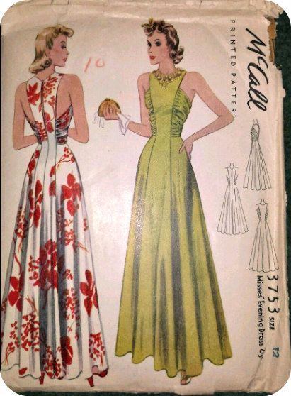 40's Fashion, Fab Frocks, Patron Vintage, Vestidos Retro, Fashion 1940s, Historic Fashion, Vintage Dress Patterns, Paper Patterns, Dress Making Patterns