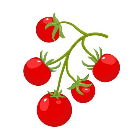 Red Cherry, Planting Vegetables, Cherry Tomatoes, Tomatoes, Vector Art, Vector Free, Vector Illustration, Cherry, Clip Art