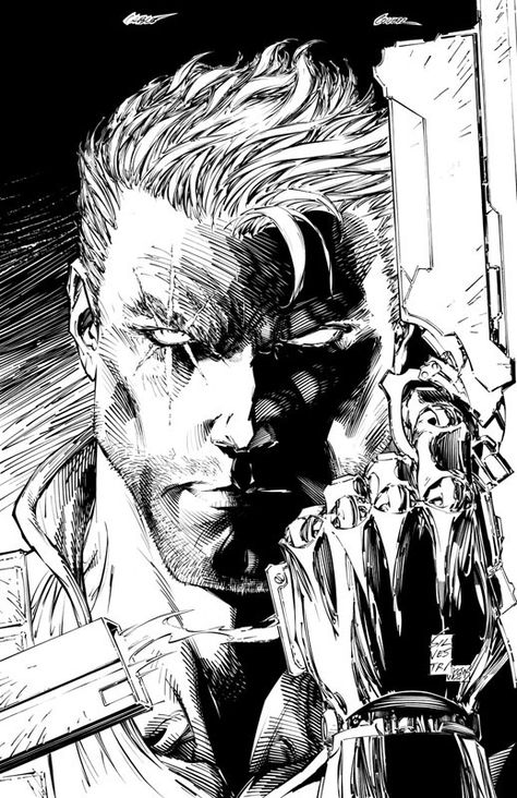 Cable  #5 Cover Marc Silvestri Comic Art Silvestri Art, Marc Silvestri, Black And White Comics, Black And White Artwork, Comic Book Artists, Comic Illustration, Comic Book Characters, Superhero Comic, Comic Heroes