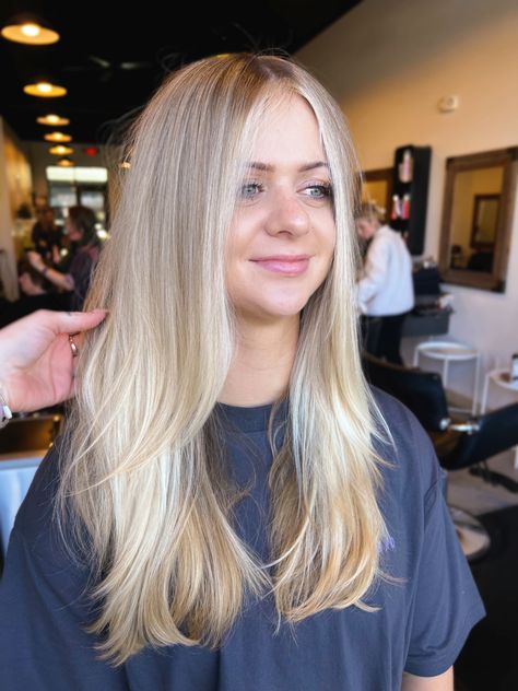 Honey golden blondes natural blonde with money pieces blended blonde teasy lights Blonde With Money Pieces, Long Blonde Hair Cuts, Lived In Blonde, Goddess Beauty, Money Pieces, Blonde Layered Hair, Summer Blonde Hair, Blonde Hair Transformations, Straight Hair Cuts