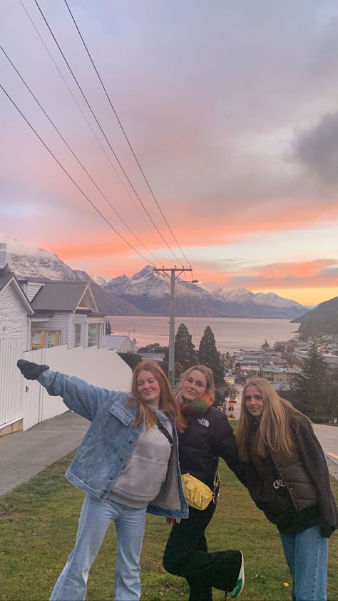 New Zealand Aesthetic Girl, New Zealand Winter, Winter In Australia, Queenstown Nz, Queenstown New Zealand, Lake Cabins, New Zealand Travel, Gap Year, Queenstown