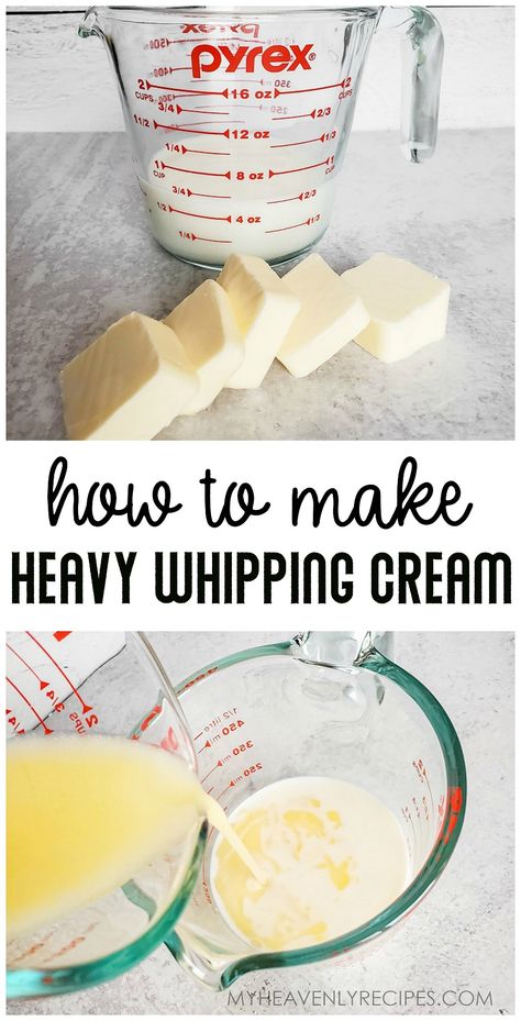 Homemade Heavy Whipping Cream, Heavy Whipping Cream Substitute, Cream For Pasta, Make Heavy Whipping Cream, Homemade Heavy Cream, Cream Substitute, Heavy Cream Recipes, Homemade Whipped Cream Recipe, Cooking Substitutions