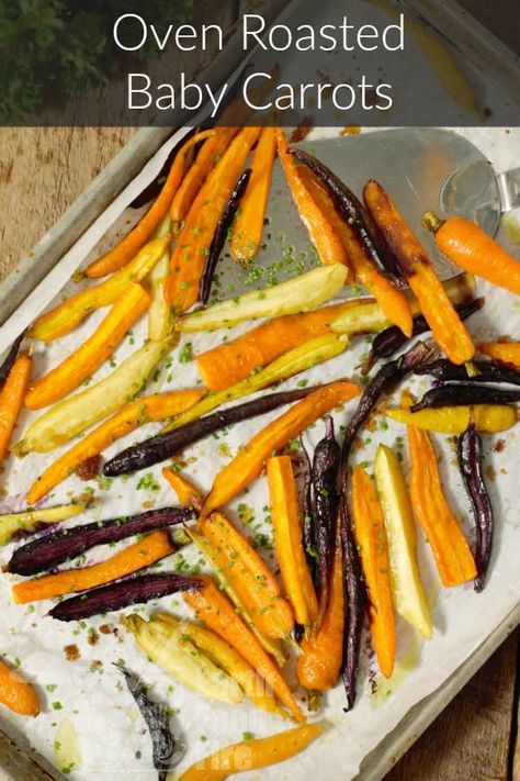 A simple and healthy side dish you can make any day of the week, oven-roasted baby carrots cook in just under 30 minutes, and are an easy way to add veggies to any supper. #babycarrots #ovenroasted #glutenfree #paleo Baby Carrots Recipe, Fire Recipes, Culinary Basics, Earth Food, Roasted Baby Carrots, Scratch Cooking, Carrots Recipe, Healthy Side Dish, Fire Food