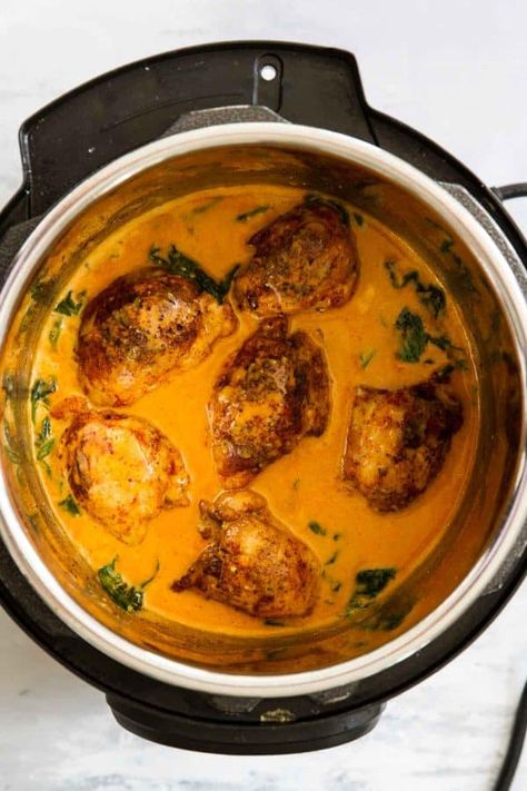 Curry Chicken Thighs, Instant Pot Chicken Thighs, Greek Chicken Recipes, Chicken Thigh Recipes Oven, Chicken Thigh Recipes Crockpot, Boneless Chicken Thigh Recipes, Chicken Thigh Recipes Baked, Delicious Cream, Instant Pot Recipes Chicken