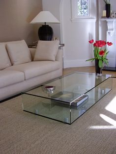 Extra Large Glass Coffee Table, Glass Table Aesthetic, Glass Living Room Tables, Diy Glass Coffee Table, Glass Living Room Table, Centre Table For Living Room, Glass Centre Table, Center Table Design, Glass Table Living Room