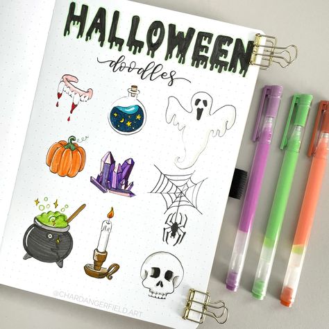 On the blog, we’re getting into the spooky spirit with some Halloween doodles that you can incorporate into your journal. Easy Halloween Doodles, Halloween Drawings Ideas, Pumpkin Doodle, Doodle Template, Bullet Journal Dividers, Bullet Journal Halloween, Witches Spells, Doodle Tutorial, Doodle Techniques