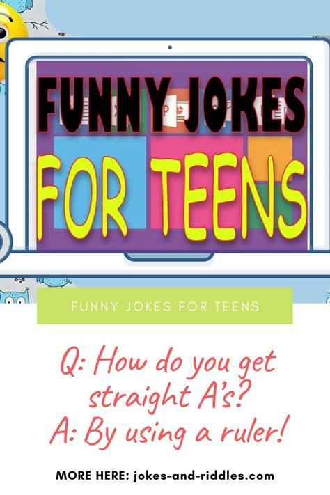 Jokes For Middle Schoolers, Teenage Jokes, Jokes For School, Spring Jokes, Jokes For Teenagers, Funny Birthday Jokes, Kid Jokes, Funniest Short Jokes, Birthday Jokes