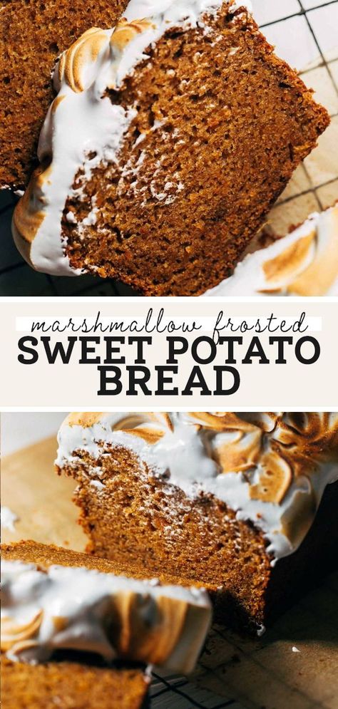 Sweet Potato Baking Recipes, Sweet Potato Dessert Recipes, Marshmallow Meringue, Butternut Bakery, Sweet Potato Dessert, Bakers Delight, Meringue Frosting, Sweet Potato Bread, Thanksgiving 2023