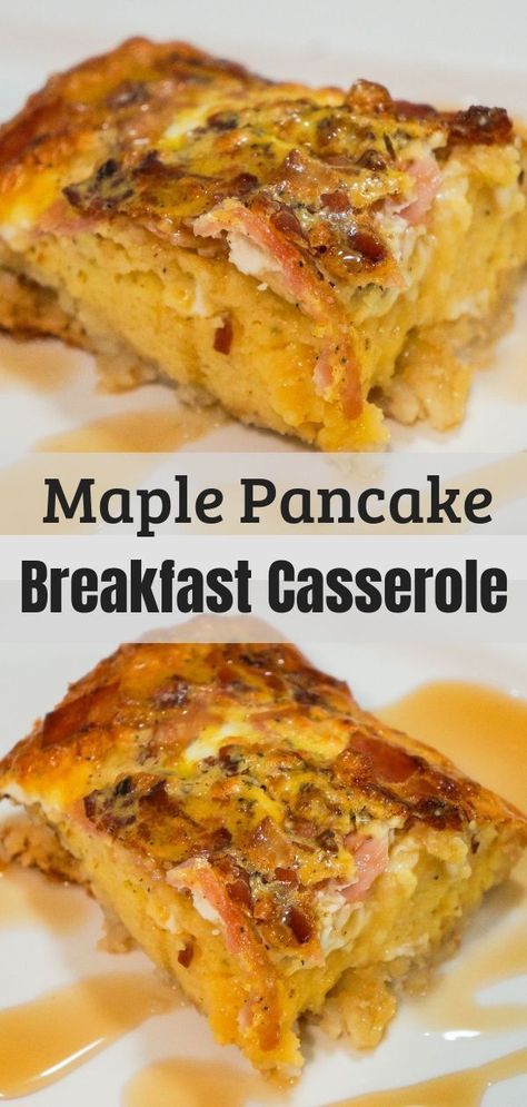 Pancake Breakfast Casserole, Pancake Casserole, Brunch Foods, Work Recipes, Pancake Breakfast, Casserole Easy, Brunch Casserole, Eggs Breakfast, Breakfast Casseroles