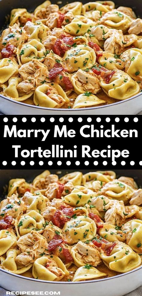 Searching for a comforting dish to serve? This Marry Me Chicken Tortellini Recipe is a flavorful casserole-style dinner that combines ease of preparation with delicious ingredients, ensuring a memorable meal for any occasion. Marry Me Chicken Tortellini, Cheese Tortellini Recipes, Tortellini Recipe, Creamy Tortellini, Marry Me Chicken, Chicken Tortellini, Tortellini Recipes, Chicken Breast Seasoning, Savory Chicken