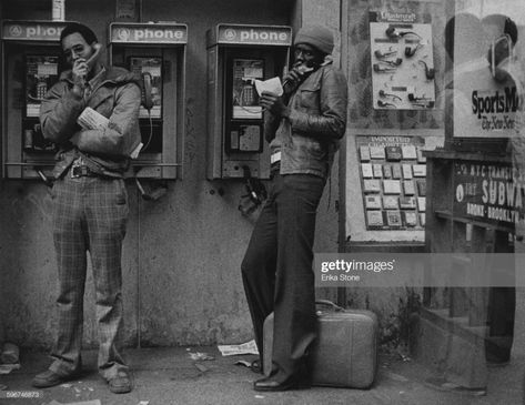 News Photo : Two young men make phonecalls on a payphone by a... Baby Boomer Generation, Boomer Generation, Baby Boomers Generation, Berenice Abbott, Social Research, Study Photography, Transistor Radio, First Tv, Baby Boomer