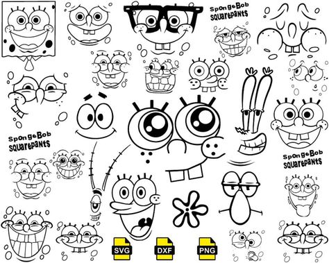 Spongebob Outline, Spongebob Face, Spongebob Quotes, Spongebob Faces, Face Outline, Spongebob Birthday, Flash Tattoo Designs, Popular Cartoons, How To Make Stickers